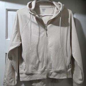 Cream Zip-Up Hoodie Jacket